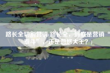 路长全切割营销(路长全，到底是营销“泰斗”，还是忽悠大王？)
