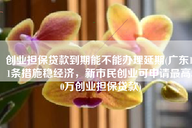 创业担保贷款到期能不能办理延期(广东131条措施稳经济，新市民创业可申请最高50万创业担保贷款)