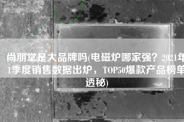 尚朋堂是大品牌吗(电磁炉哪家强？2021年1季度销售数据出炉，TOP50爆款产品榜单透秘)