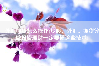 外汇期货怎么操作(炒股、外汇、期货等做投资理财一定要懂这些技术)