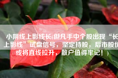小阴线上影线长(但凡手中个股出现“长上影线”试盘信号，坚定持股，后市股价或将直线拉升，散户值得牢记！)