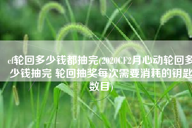 cf轮回多少钱都抽完(2020CF2月心动轮回多少钱抽完 轮回抽奖每次需要消耗的钥匙数目)