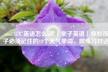 cool15℃英语怎么读(「亲子英语」你和孩子必须记住的18个天气单词，附练习对话)