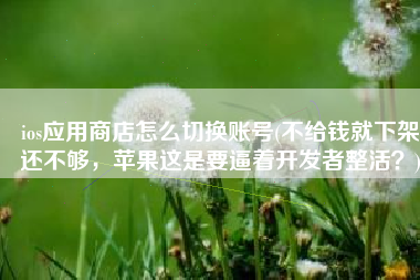 ios应用商店怎么切换账号(不给钱就下架还不够，苹果这是要逼着开发者整活？)