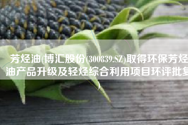 芳烃油(博汇股份(300839.SZ)取得环保芳烃油产品升级及轻烃综合利用项目环评批复)