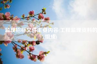 监理招标文件主要内容(工程监理资料的组成)