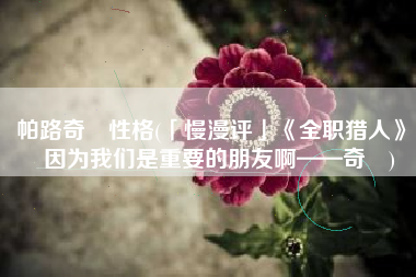 帕路奇犽性格(「慢漫评」《全职猎人》：因为我们是重要的朋友啊——奇犽)