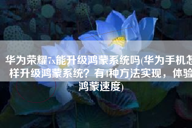 华为荣耀7x能升级鸿蒙系统吗(华为手机怎样升级鸿蒙系统？有4种方法实现，体验鸿蒙速度)