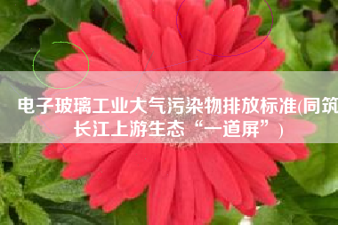 电子玻璃工业大气污染物排放标准(同筑长江上游生态“一道屏”)