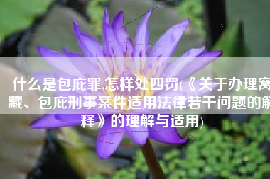 什么是包庇罪,怎样处四罚(《关于办理窝藏、包庇刑事案件适用法律若干问题的解释》的理解与适用)