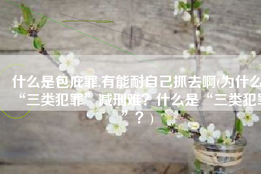 什么是包庇罪,有能耐自己抓去啊(为什么“三类犯罪”减刑难？什么是“三类犯罪”？)