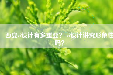 西安vi设计有多重要？ vi设计讲究形象性吗？