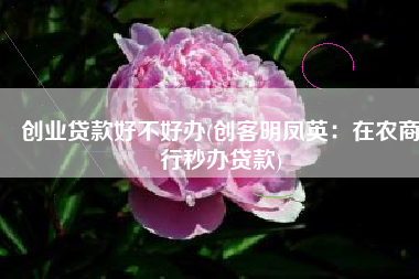 创业贷款好不好办(创客明凤英：在农商行秒办贷款)