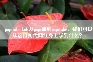 papitube kol(从papi酱到papitube，我们可以从这位初代网红身上学到什么？)