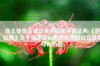 业主委员会成立条件及程序民法典(《民法典》关于业主自治管理组织的设立及指导和协助)