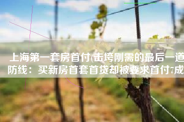 上海第一套房首付(击垮刚需的最后一道防线：买新房首套首贷却被要求首付7成)