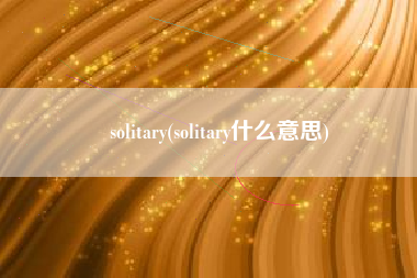 solitary(solitary什么意思)