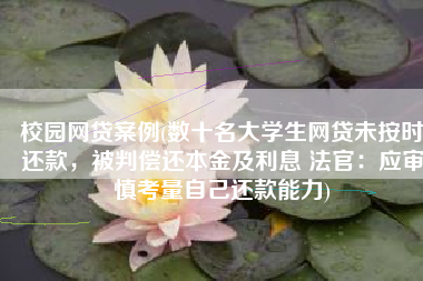 校园网贷案例(数十名大学生网贷未按时还款，被判偿还本金及利息 法官：应审慎考量自己还款能力)