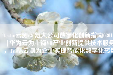 testin云测(36氪大公司数字化创新指南03010 |华为云为上海VR产业创新提供技术服务，Testin云测为企业实现智能化数字化转型)