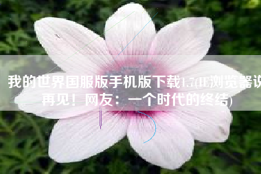 我的世界国服版手机版下载1.7(IE浏览器说再见！网友：一个时代的终结)