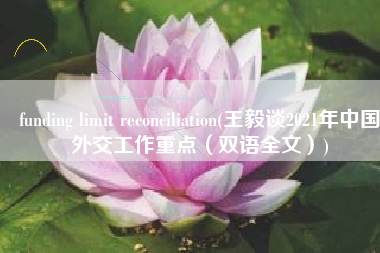 funding limit reconciliation(王毅谈2021年中国外交工作重点（双语全文）)