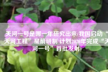 天河一号是哪一年研究出来(我国启动“天河工程”星箭研制 计划2020年完成“天河一号”首批发射)