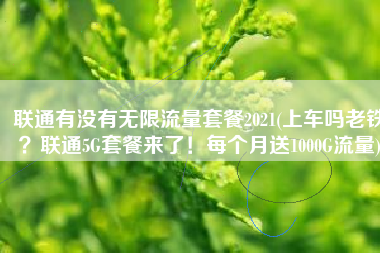 联通有没有无限流量套餐2021(上车吗老铁？联通5G套餐来了！每个月送1000G流量)