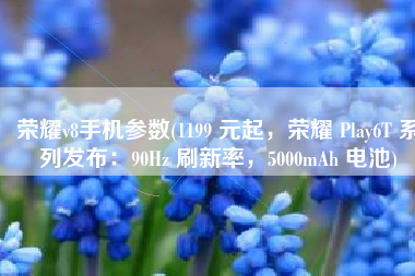 荣耀v8手机参数(1199 元起，荣耀 Play6T 系列发布：90Hz 刷新率，5000mAh 电池)