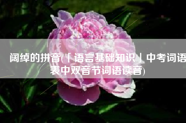 阔绰的拼音(「语言基础知识」中考词语表中双音节词语读音)