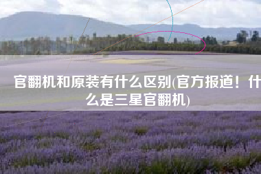 官翻机和原装有什么区别(官方报道！什么是三星官翻机)