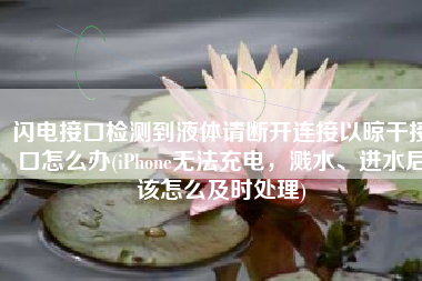 闪电接口检测到液体请断开连接以晾干接口怎么办(iPhone无法充电，溅水、进水后该怎么及时处理)