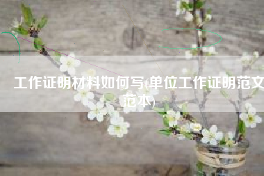 工作证明材料如何写(单位工作证明范文范本)