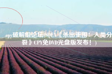 cpy破解组论坛(SQEX《杀出重围：人类分裂》CPY免DVD光盘版发布！)