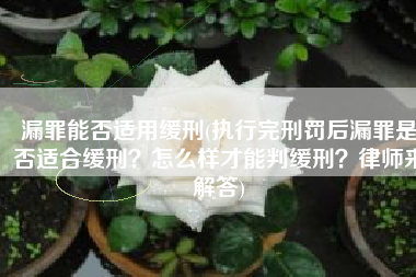 漏罪能否适用缓刑(执行完刑罚后漏罪是否适合缓刑？怎么样才能判缓刑？律师来解答)