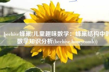beehive蜂巢(儿童趣味数学：蜂巢结构中的数学知识分析(beehive,honeycomb))