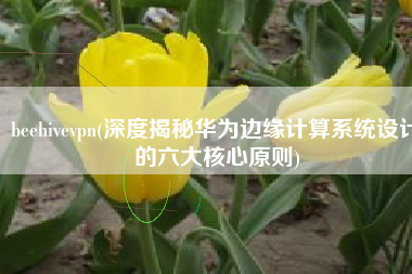 beehivevpn(深度揭秘华为边缘计算系统设计的六大核心原则)