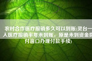 农村合作医疗报销多久可以到账(灵台一人医疗报销半年未到账，原是未到资金拨付窗口办理付款手续)