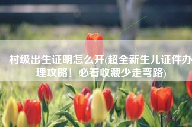 村级出生证明怎么开(超全新生儿证件办理攻略！必看收藏少走弯路)