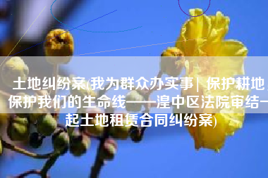 土地纠纷案(我为群众办实事| 保护耕地，保护我们的生命线——湟中区法院审结一起土地租赁合同纠纷案)