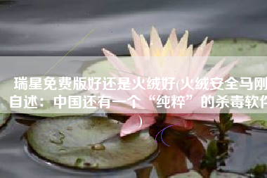 瑞星免费版好还是火绒好(火绒安全马刚自述：中国还有一个“纯粹”的杀毒软件)