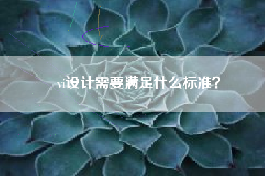 vi设计需要满足什么标准？