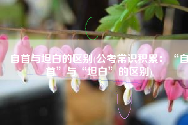 自首与坦白的区别(公考常识积累：“自首”与“坦白”的区别)