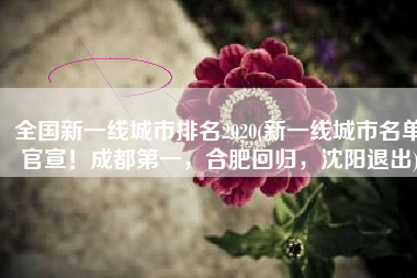 全国新一线城市排名2020(新一线城市名单官宣！成都第一，合肥回归，沈阳退出)