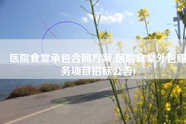 医院食堂承包合同方案(医院食堂外包服务项目招标公告)