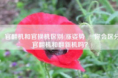 官翻机和官换机区别(涨姿势     你会区分官翻机和翻新机吗？)