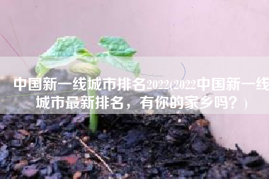 中国新一线城市排名2022(2022中国新一线城市最新排名，有你的家乡吗？)