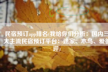民宿预订app排名(我给你们分析：国内三大主流民宿预订平台：途家、木鸟、爱彼迎)