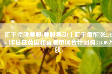 汇丰控股美股(美股异动丨汇丰盘前涨2.45% 昨日在英国和香港市场合计回购314.09万股)