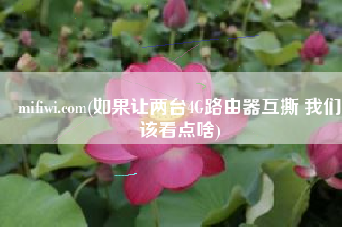 mifiwi.com(如果让两台4G路由器互撕 我们该看点啥)