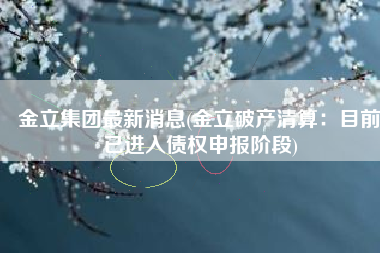 金立集团最新消息(金立破产清算：目前已进入债权申报阶段)